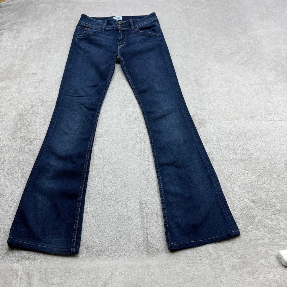 Hudson Flare Jeans Womens 26 Dark Wash Low Rise Y2K Retro Boho Flap Pocket Denim